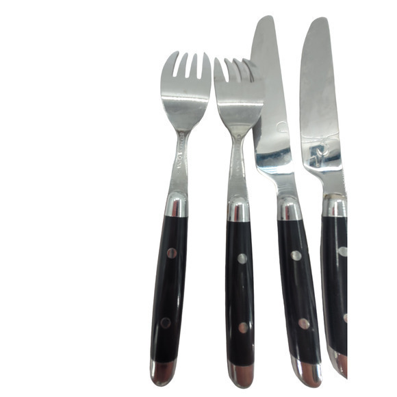 Cambridge Silversmiths Jubilee Black Handle Flatware Set Service‎ for 2 1-2 - Picture 7 of 12